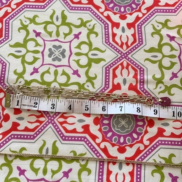 Multi chain necklace with pink pendant paper clip - Picture 5 of 6